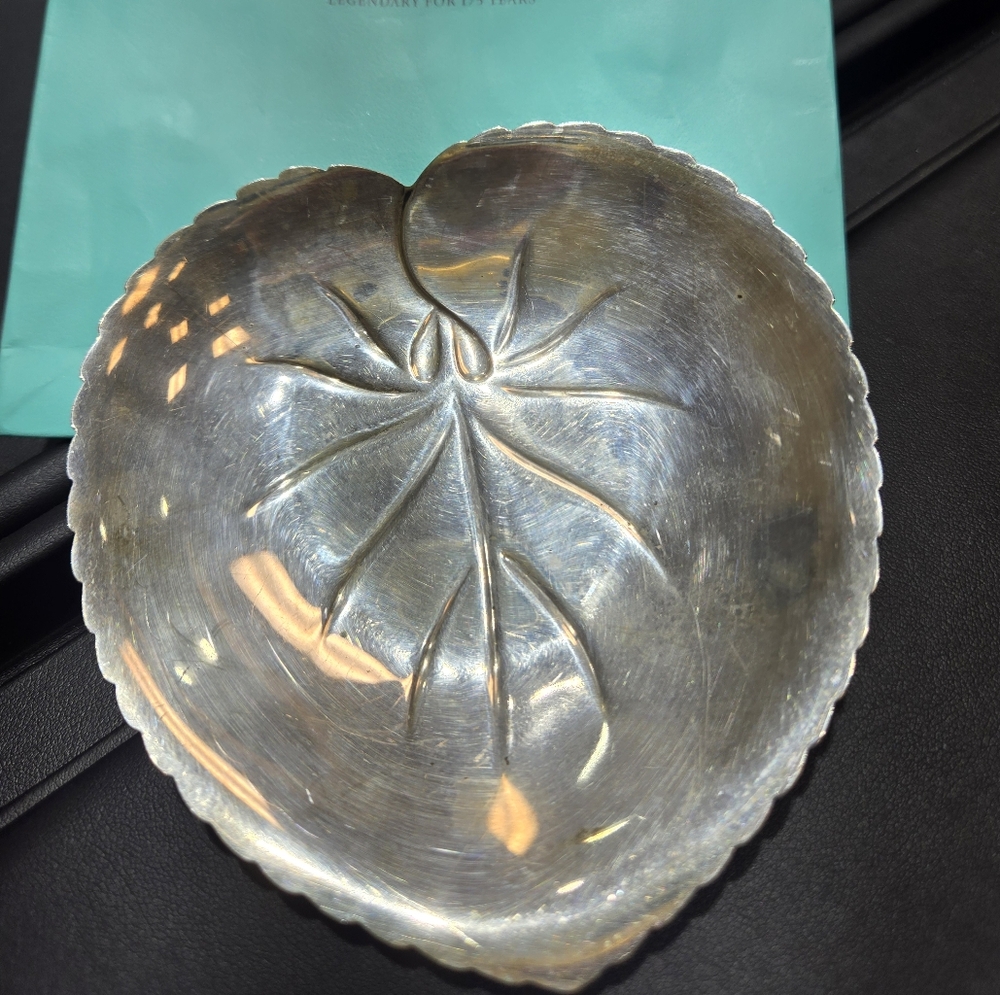 Tiffany & Co. Small Sterling Silver Leaf Shaped Dish